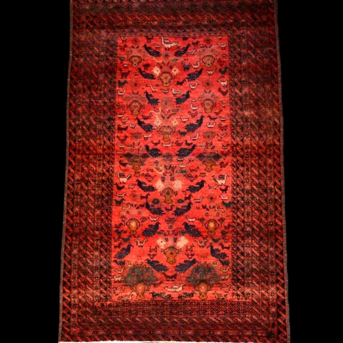 Tapis Malayer, 103 x 188 cm, laine nouée main en Iran vers 1900, très bel état de collection-photo-8