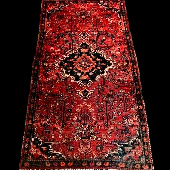 Tapis Malayer, 103 x 188 cm, laine nouée main en Iran vers 1900, très bel état de collection