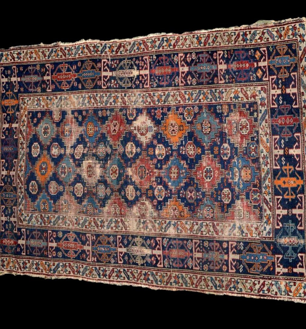 Tapis Tchétchène, Tchi tchi, 123 x 174 cm, laine nouée main, tchétchénie, Caucase, 1800 - 1850-photo-4