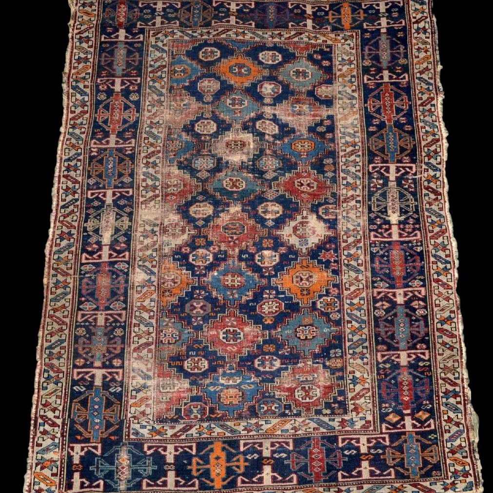 Tapis Tchétchène, Tchi tchi, 123 x 174 cm, laine nouée main, tchétchénie, Caucase, 1800 - 1850