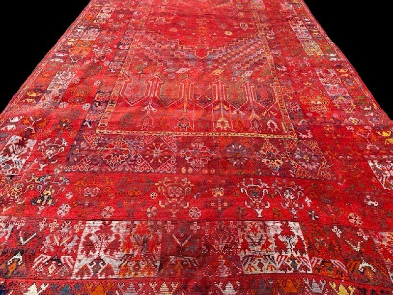 Tapis Zerbiya, Rabat, Maroc, 240 x 690 cm, laine nouée main au XIXème siècle, pièce muséale-photo-3