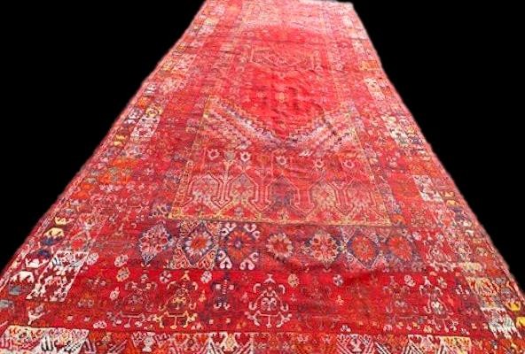 Tapis Zerbiya, Rabat, Maroc, 240 x 690 cm, laine nouée main au XIXème siècle, pièce muséale-photo-2