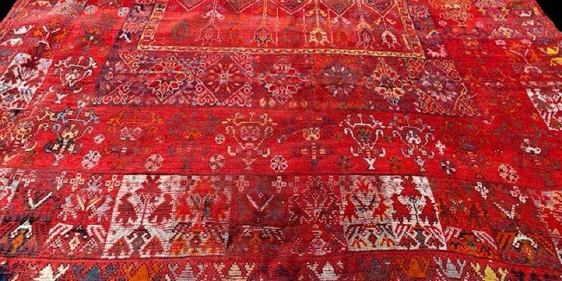 Tapis Zerbiya, Rabat, Maroc, 240 x 690 cm, laine nouée main au XIXème siècle, pièce muséale-photo-4