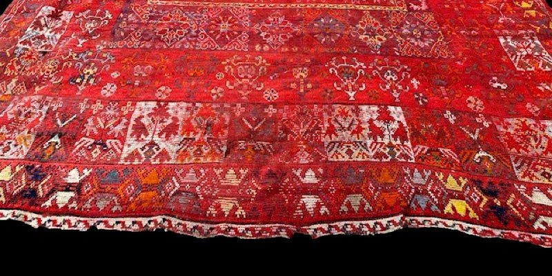 Tapis Zerbiya, Rabat, Maroc, 240 x 690 cm, laine nouée main au XIXème siècle, pièce muséale-photo-5