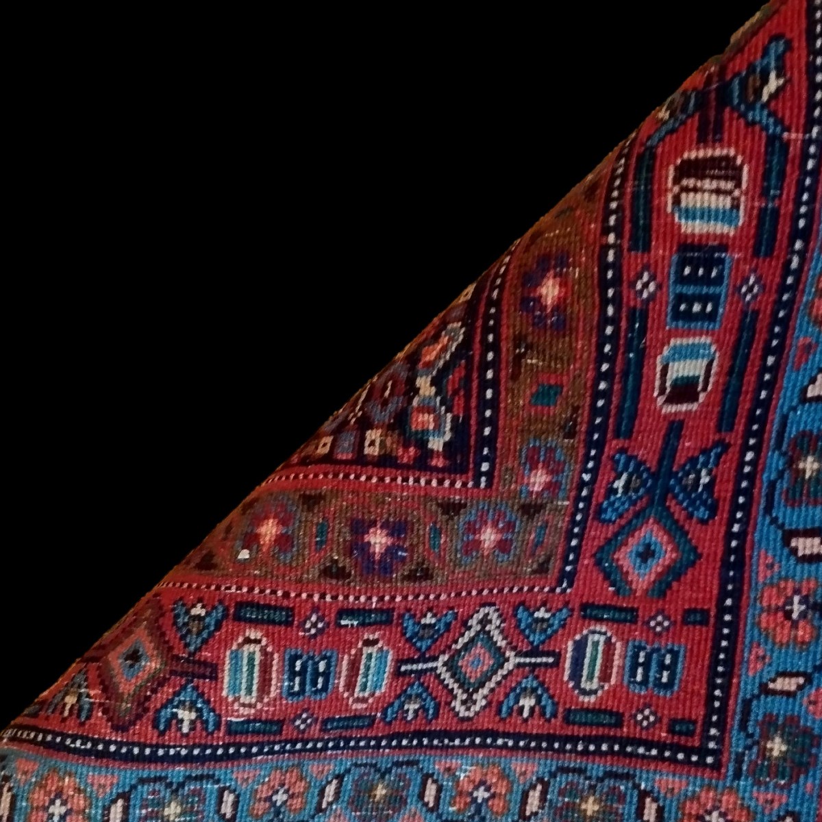 Senneh Rug, 127 X 155 Cm, Hand-knotted Wool From Iranian Kurdistan, 1980, Very Good Condition-photo-1