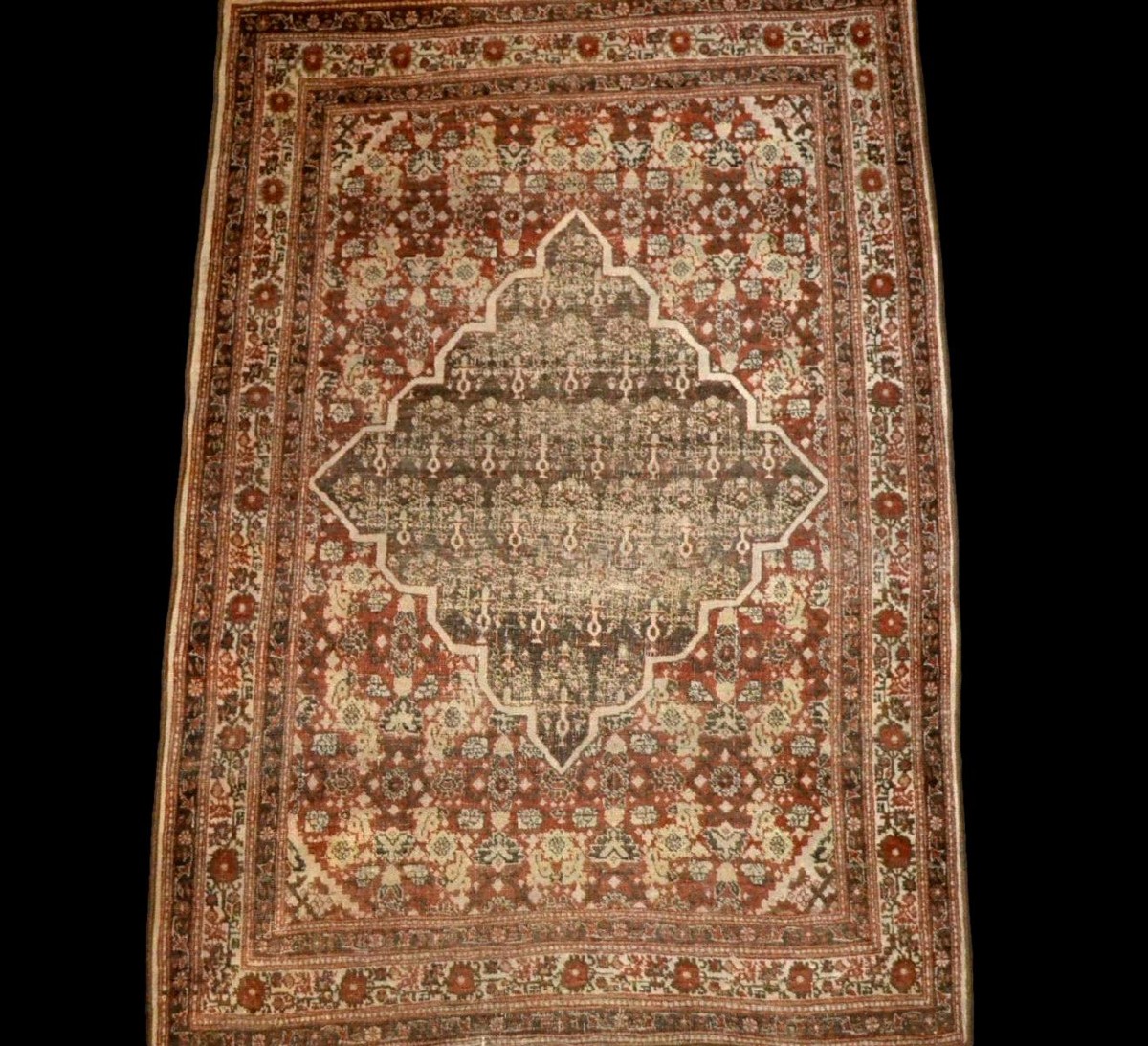 Senneh Rug, 127 X 155 Cm, Hand-knotted Wool From Iranian Kurdistan, 1980, Very Good Condition-photo-8