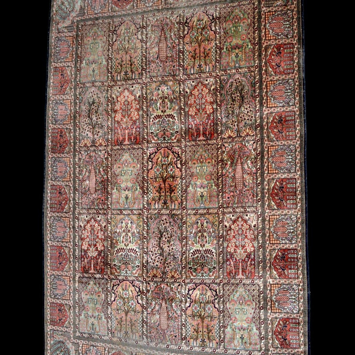 Srinagar Carpet, Kashmir Silk, 184 X 281 Cm, Hand-knotted Silk, Jammu And Kashmir, 1970