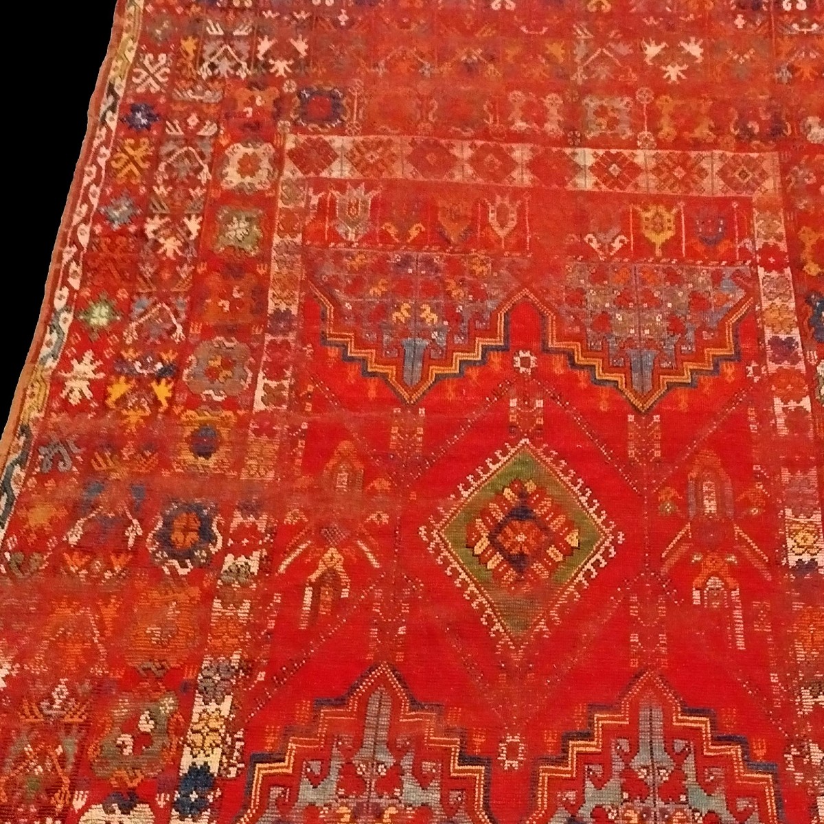 Carpet, Exceptional Médiouna, Rabat, Morocco, 222 X 354 Cm, Hand-knotted Wool, 19th Century-photo-1