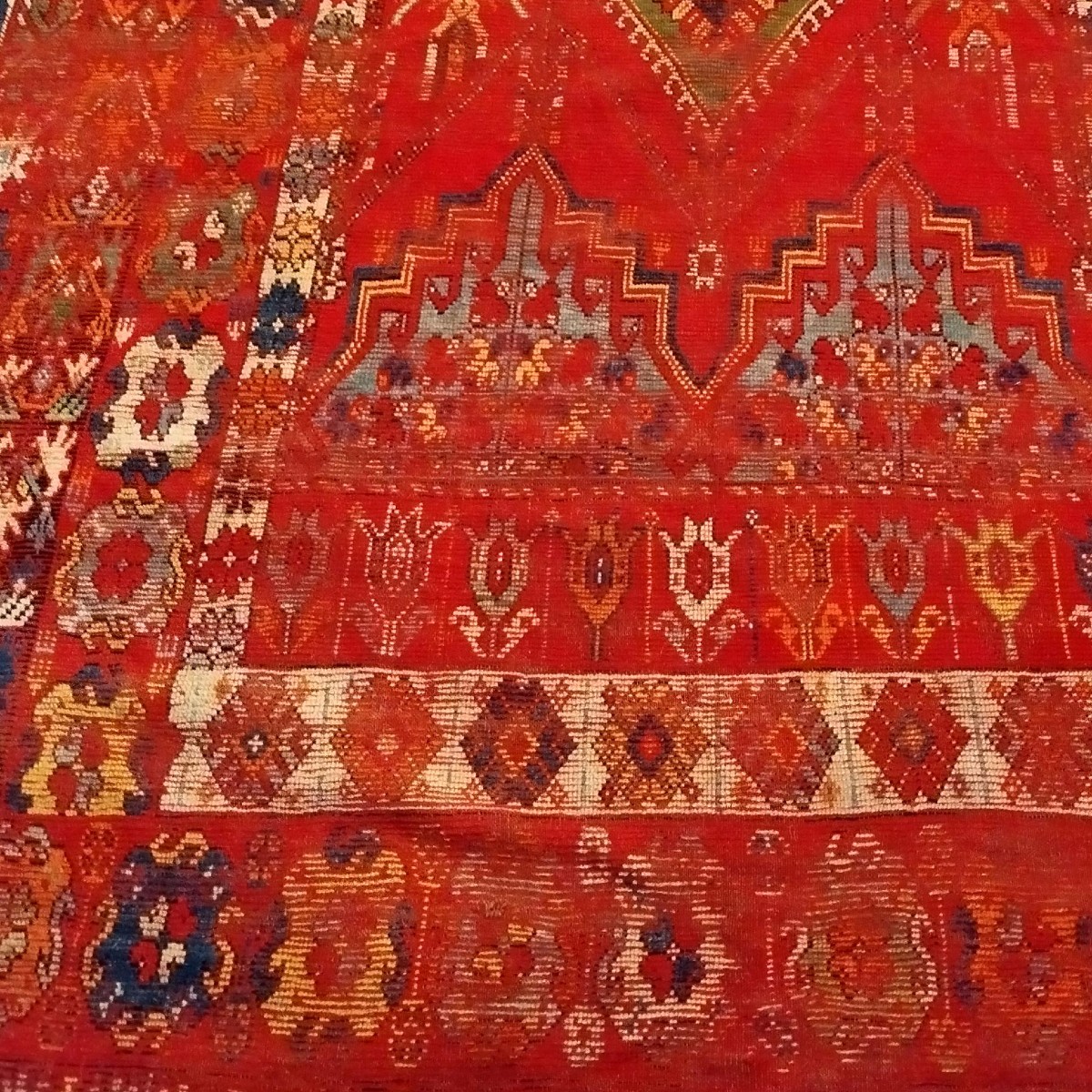Carpet, Exceptional Médiouna, Rabat, Morocco, 222 X 354 Cm, Hand-knotted Wool, 19th Century-photo-3