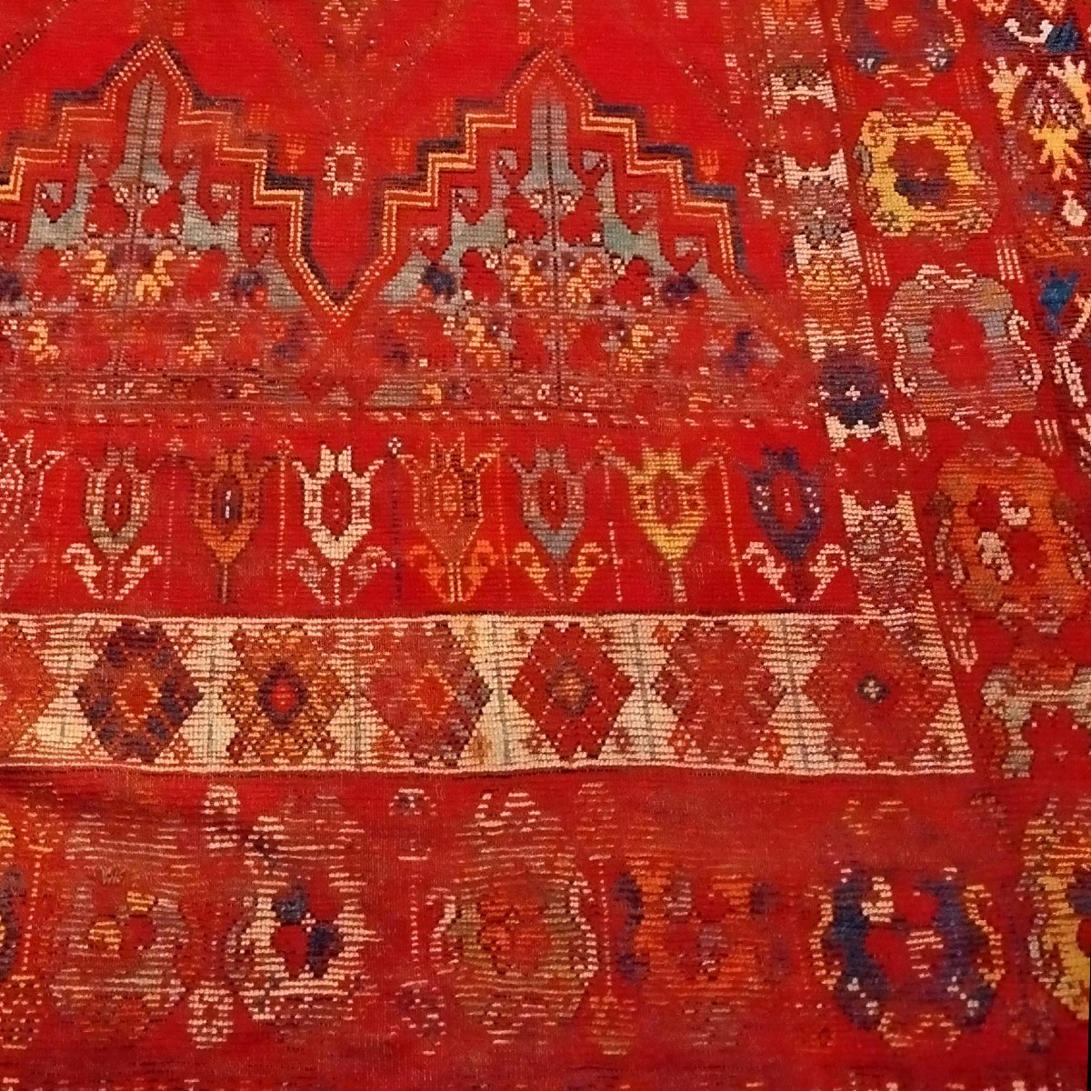 Carpet, Exceptional Médiouna, Rabat, Morocco, 222 X 354 Cm, Hand-knotted Wool, 19th Century-photo-4