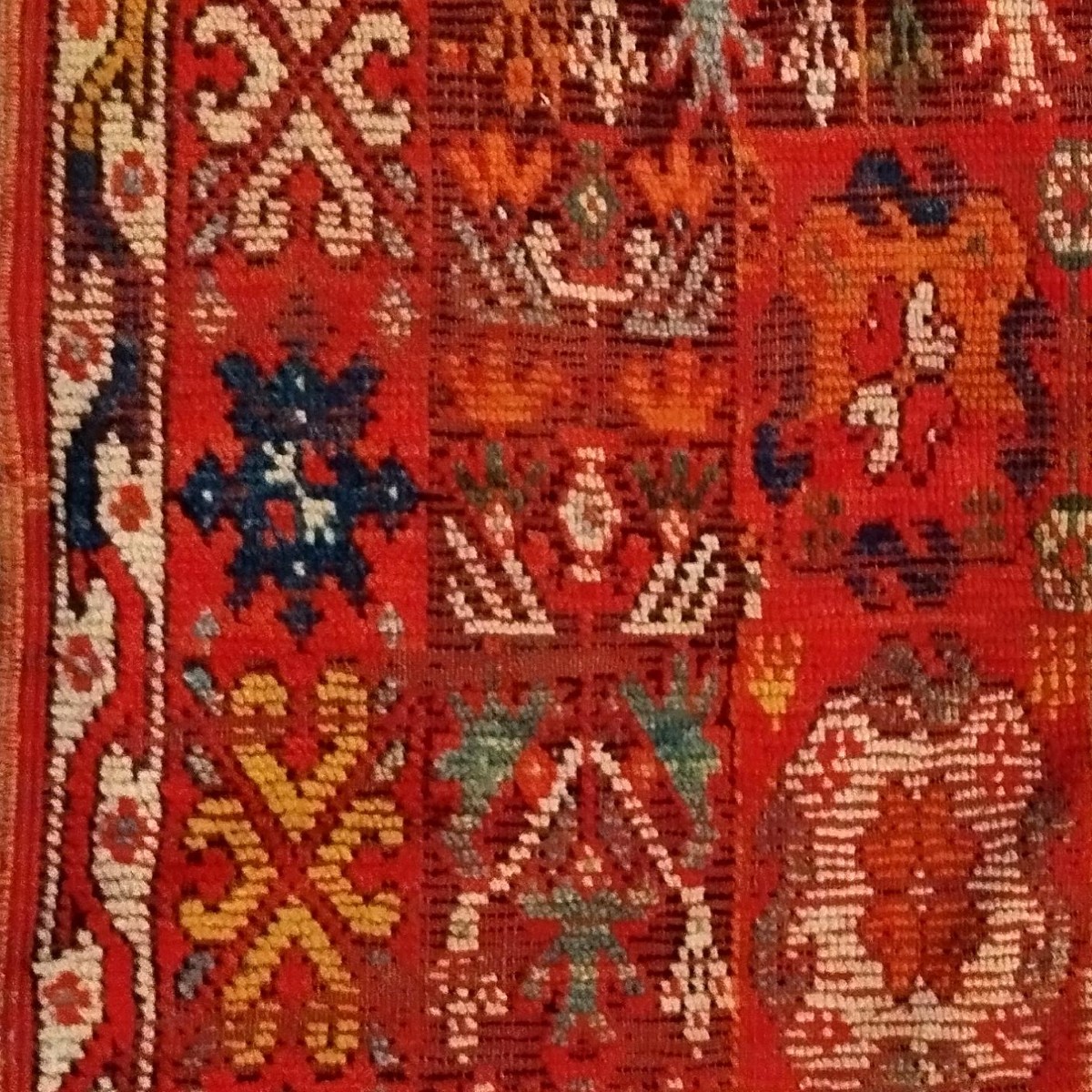 Carpet, Exceptional Médiouna, Rabat, Morocco, 222 X 354 Cm, Hand-knotted Wool, 19th Century-photo-8