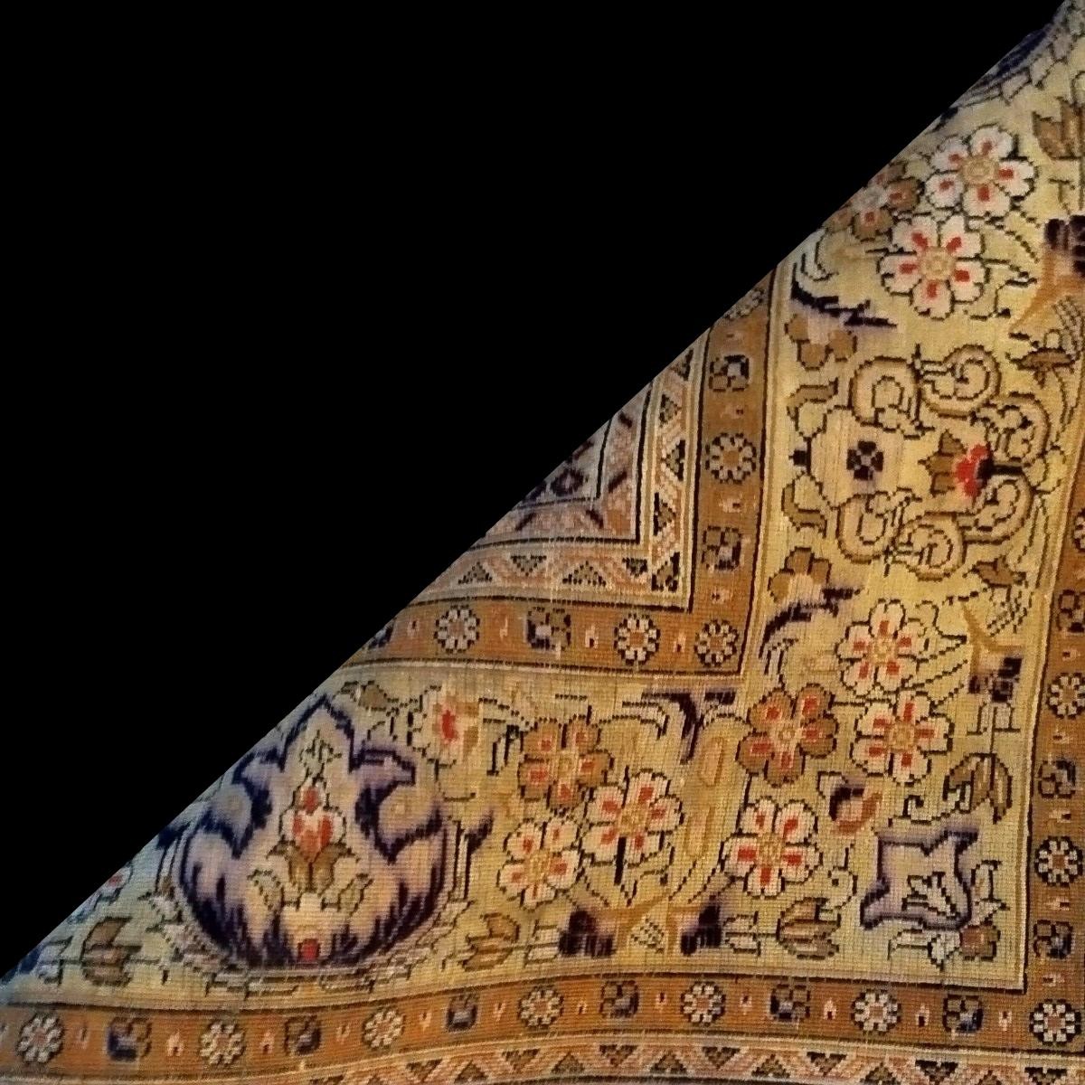 Tapis de Srinagar, Cachemire, 108 x 160 cm, soie sur soie nouée main, Jammu-et-Cachemire-photo-8