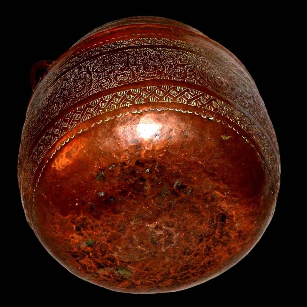 Milk Or Cream Pot, Copper,,, Azerbaijan, 19th Century.-photo-1