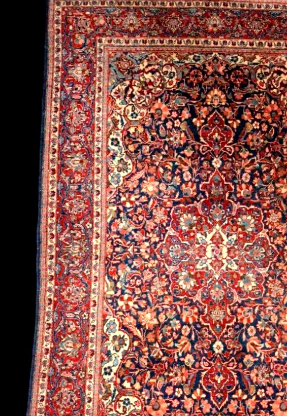 Kashan Carpet, Kadjar Dynasty,131 X 207 Cm Hand-knotted Kork Wool In Iran, Early 20th Century-photo-1