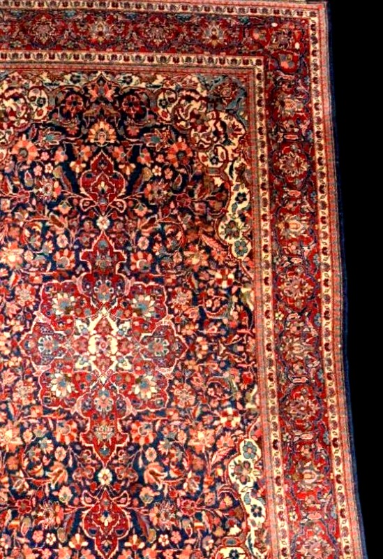 Kashan Carpet, Kadjar Dynasty,131 X 207 Cm Hand-knotted Kork Wool In Iran, Early 20th Century-photo-2