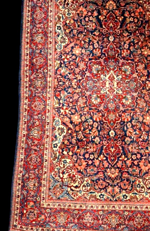 Kashan Carpet, Kadjar Dynasty,131 X 207 Cm Hand-knotted Kork Wool In Iran, Early 20th Century-photo-3