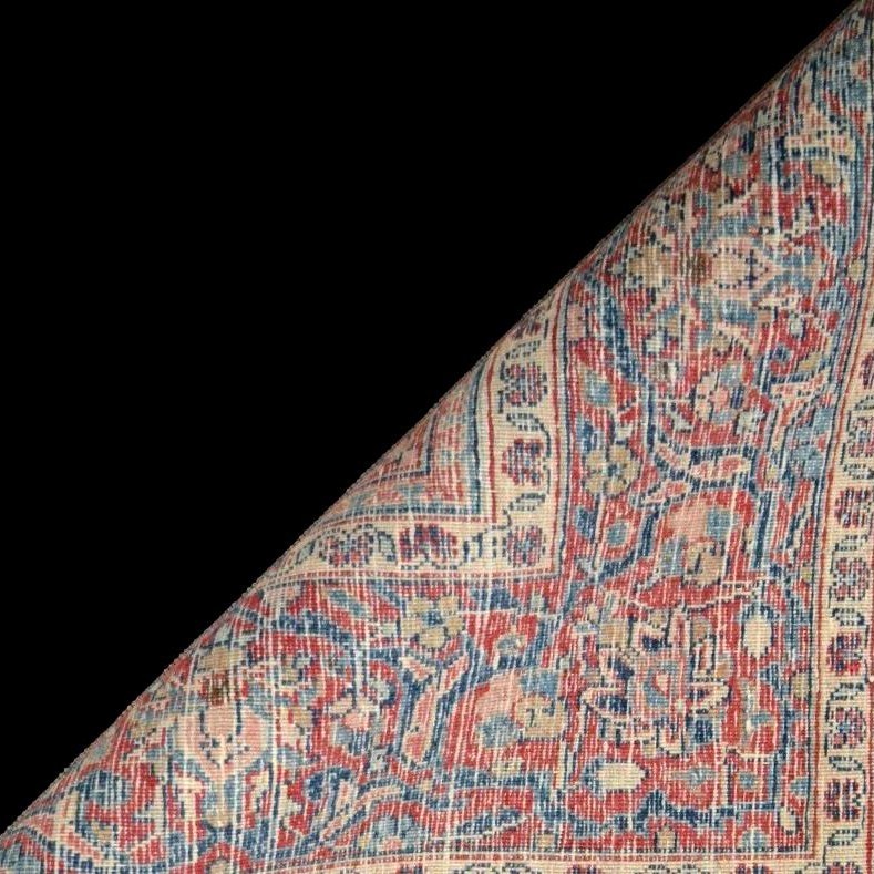 Kashan Carpet, Kadjar Dynasty,131 X 207 Cm Hand-knotted Kork Wool In Iran, Early 20th Century-photo-8
