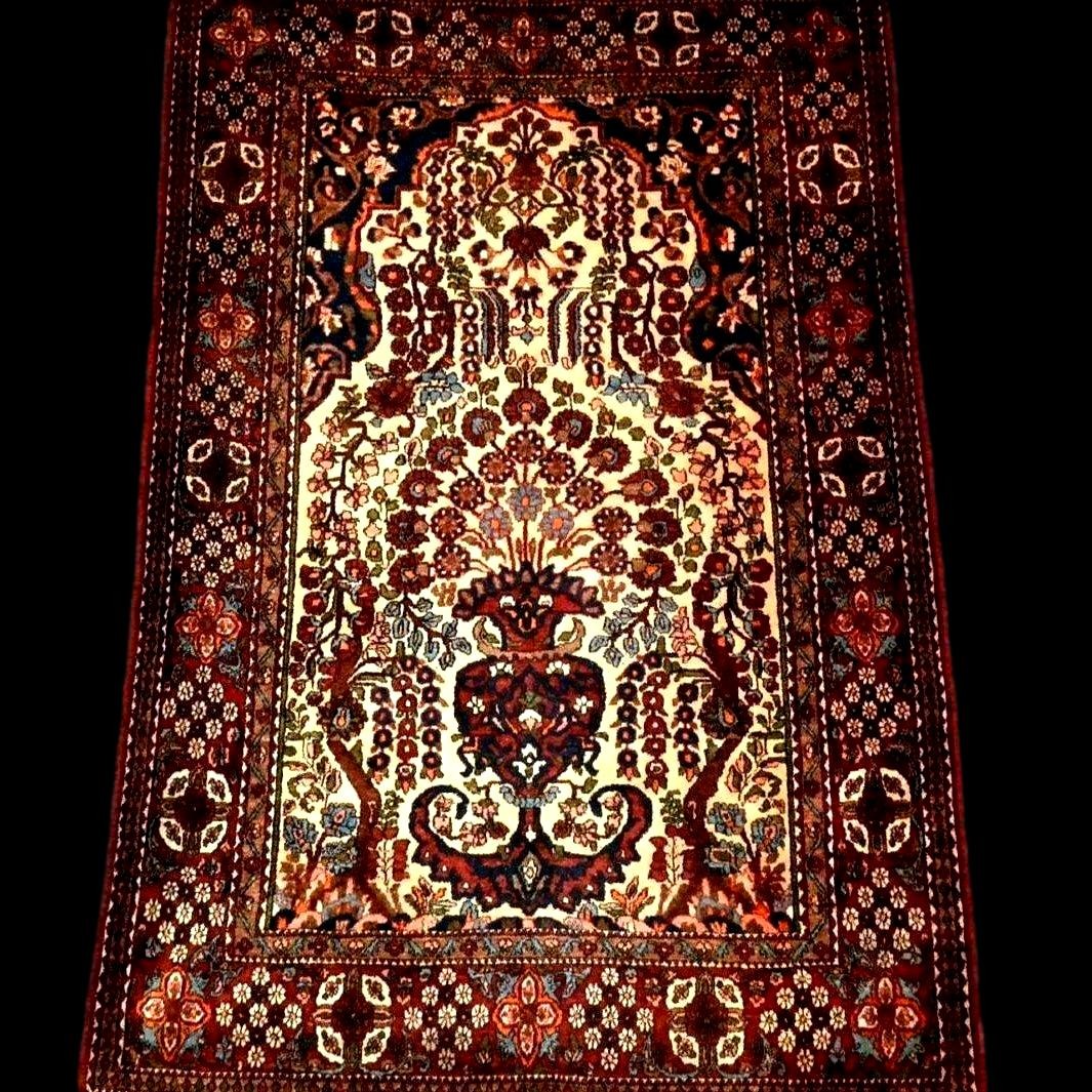 Tapis Téhéran, 138 x 206 cm, laine nouée main, Iran, début XXème,1920-1930, fin dynastie Kadjar-photo-2