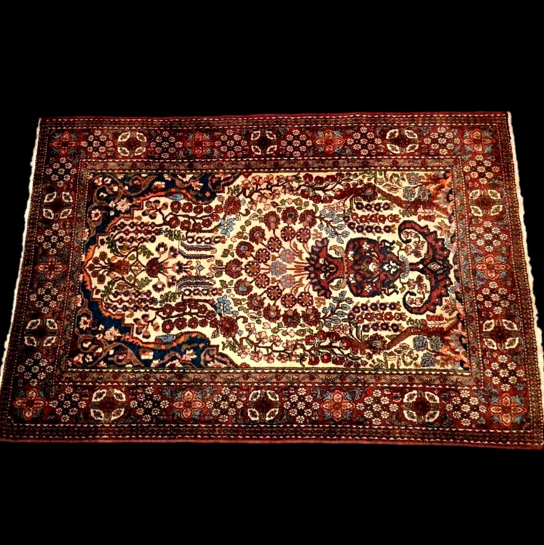 Tapis Téhéran, 138 x 206 cm, laine nouée main, Iran, début XXème,1920-1930, fin dynastie Kadjar-photo-3