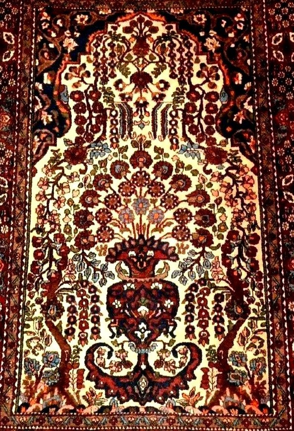 Tapis Téhéran, 138 x 206 cm, laine nouée main, Iran, début XXème,1920-1930, fin dynastie Kadjar-photo-4