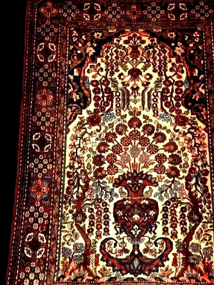 Tapis Téhéran, 138 x 206 cm, laine nouée main, Iran, début XXème,1920-1930, fin dynastie Kadjar-photo-1