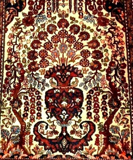 Tapis Téhéran, 138 x 206 cm, laine nouée main, Iran, début XXème,1920-1930, fin dynastie Kadjar-photo-4