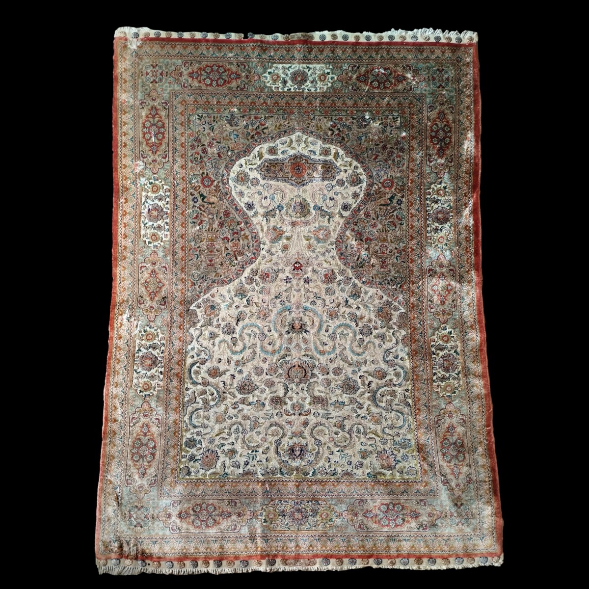 Tapis Téhéran, 138 x 206 cm, laine nouée main, Iran, début XXème,1920-1930, fin dynastie Kadjar-photo-7