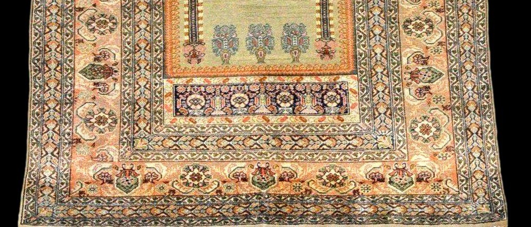 Istanbul Carpet, Ottoman Art, 127 X 190 Cm, Hand-knotted Silk On Cotton, Circa 1900 - 1920-photo-6