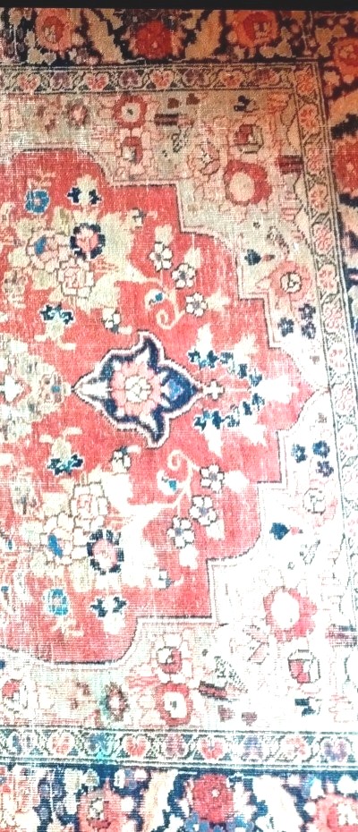 Tabriz Carpet, Kadjar Dynasty, 130 X 185 Cm, Hand-knotted Wool, 19th Century, Empire Of The Roses-photo-5