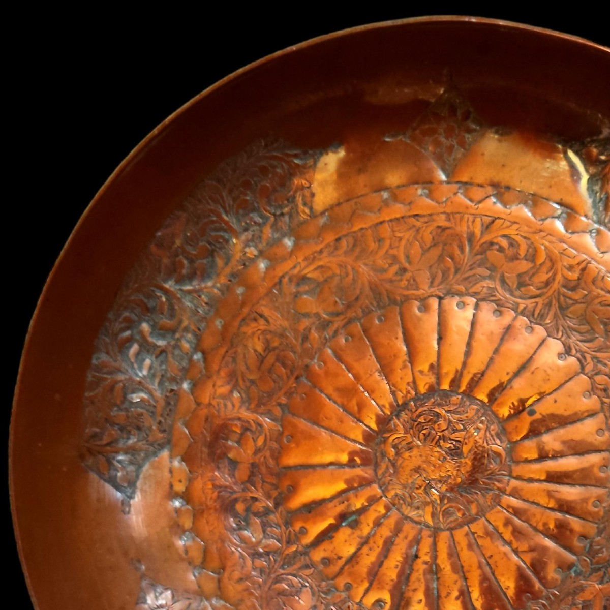 Wedding Dish With Deer, 1854, 19th Century Central Asian Turkmen Art, Tin-plated Copper-photo-3