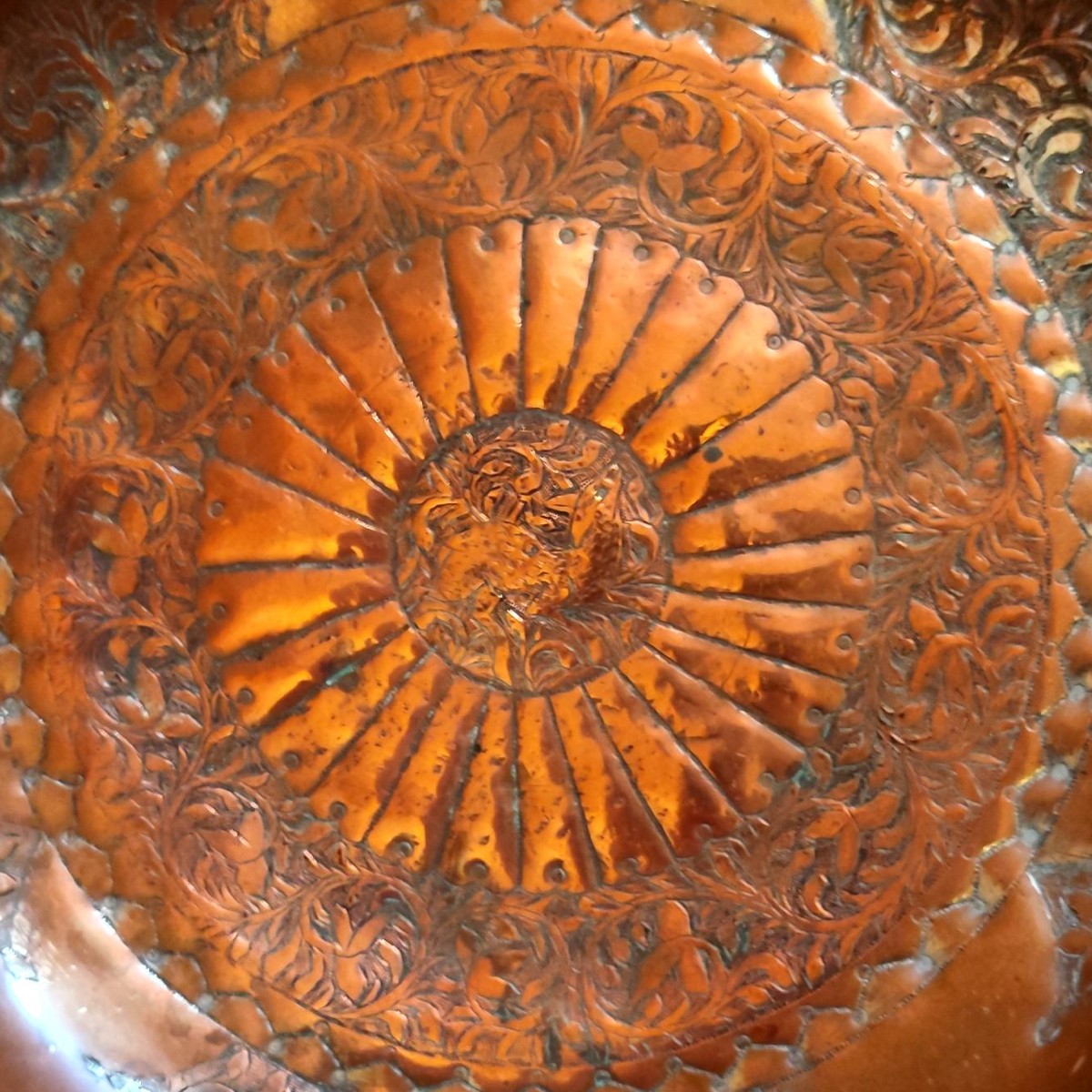 Wedding Dish With Deer, 1854, 19th Century Central Asian Turkmen Art, Tin-plated Copper-photo-3