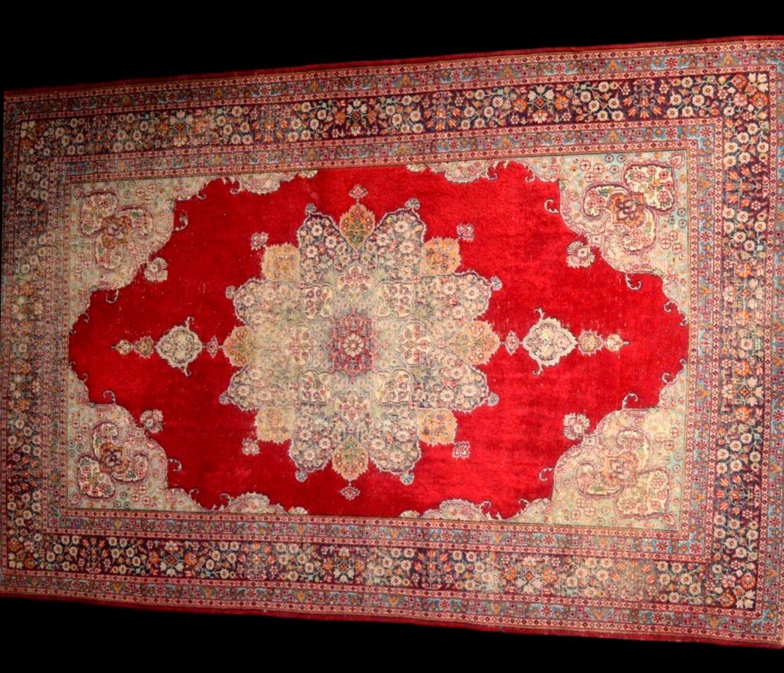 Tabriz Kadjar Rug, 122 X 185 Cm, Hand-knotted Wool & Silk, Iran, 1860 - 1880, Collector's Item-photo-4