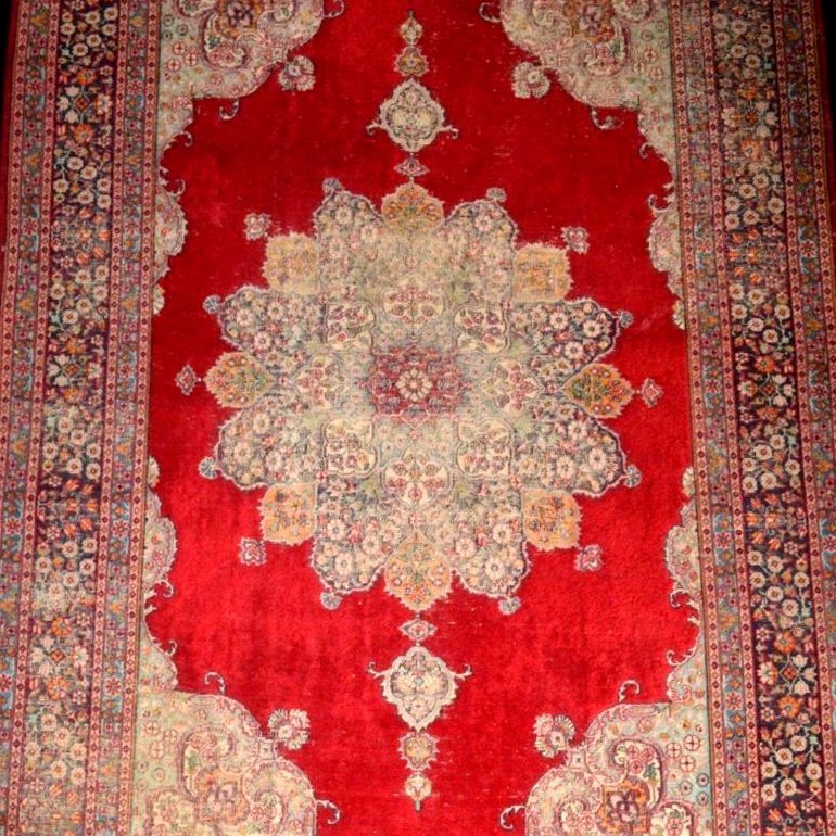 Tabriz Kadjar Rug, 122 X 185 Cm, Hand-knotted Wool & Silk, Iran, 1860 - 1880, Collector's Item-photo-1