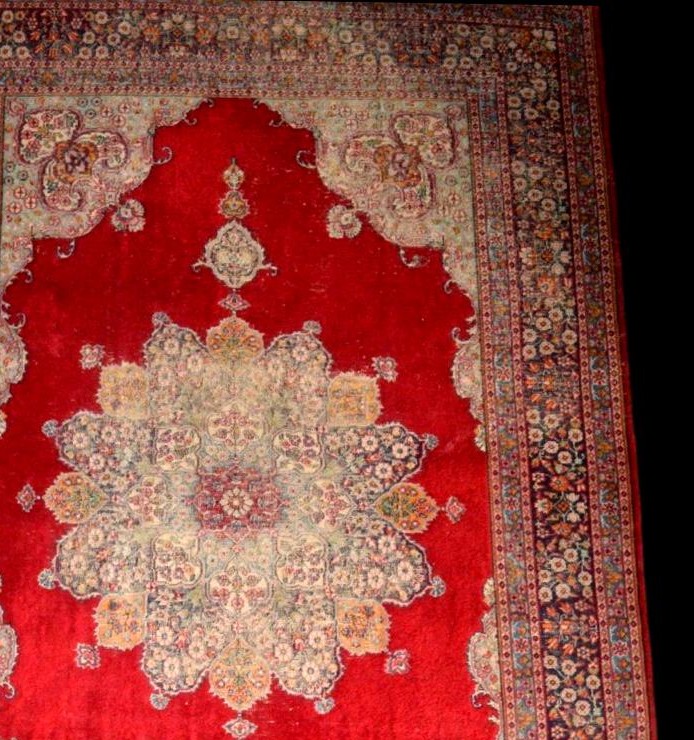 Tabriz Kadjar Rug, 122 X 185 Cm, Hand-knotted Wool & Silk, Iran, 1860 - 1880, Collector's Item-photo-3