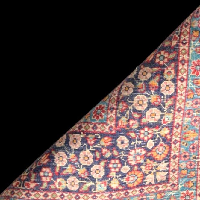 Tabriz Kadjar Rug, 122 X 185 Cm, Hand-knotted Wool & Silk, Iran, 1860 - 1880, Collector's Item-photo-8