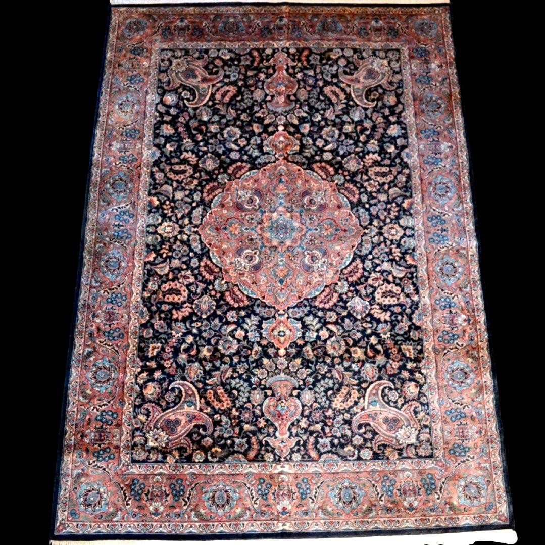 Tapis Kashmar, 174 x 255 cm, lourd et luxueux persan noué main vers 1980, en parfait état-photo-2