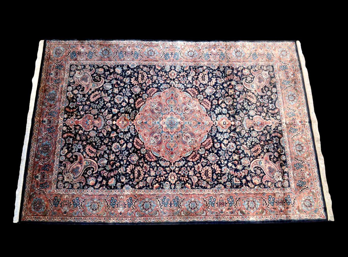 Tapis Kashmar, 174 x 255 cm, lourd et luxueux persan noué main vers 1980, en parfait état-photo-4