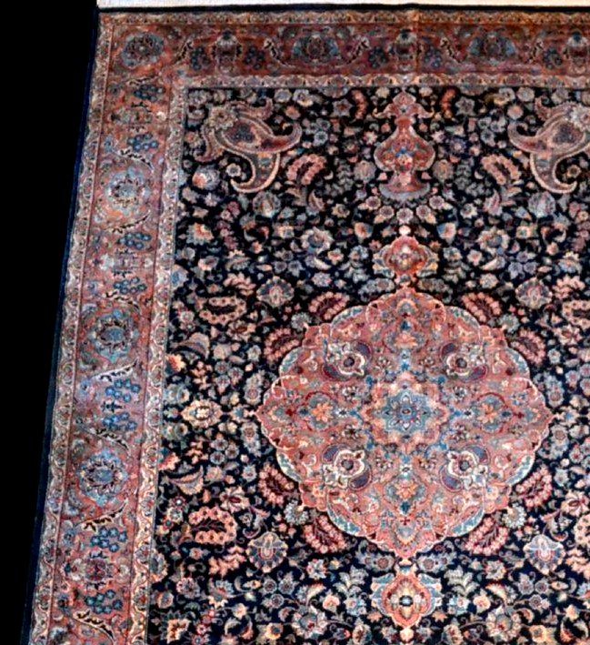 Tapis Kashmar, 174 x 255 cm, lourd et luxueux persan noué main vers 1980, en parfait état-photo-2