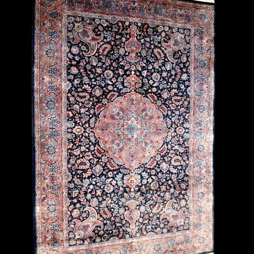 Tapis Kashmar, 174 x 255 cm, lourd et luxueux persan noué main vers 1980, en parfait état