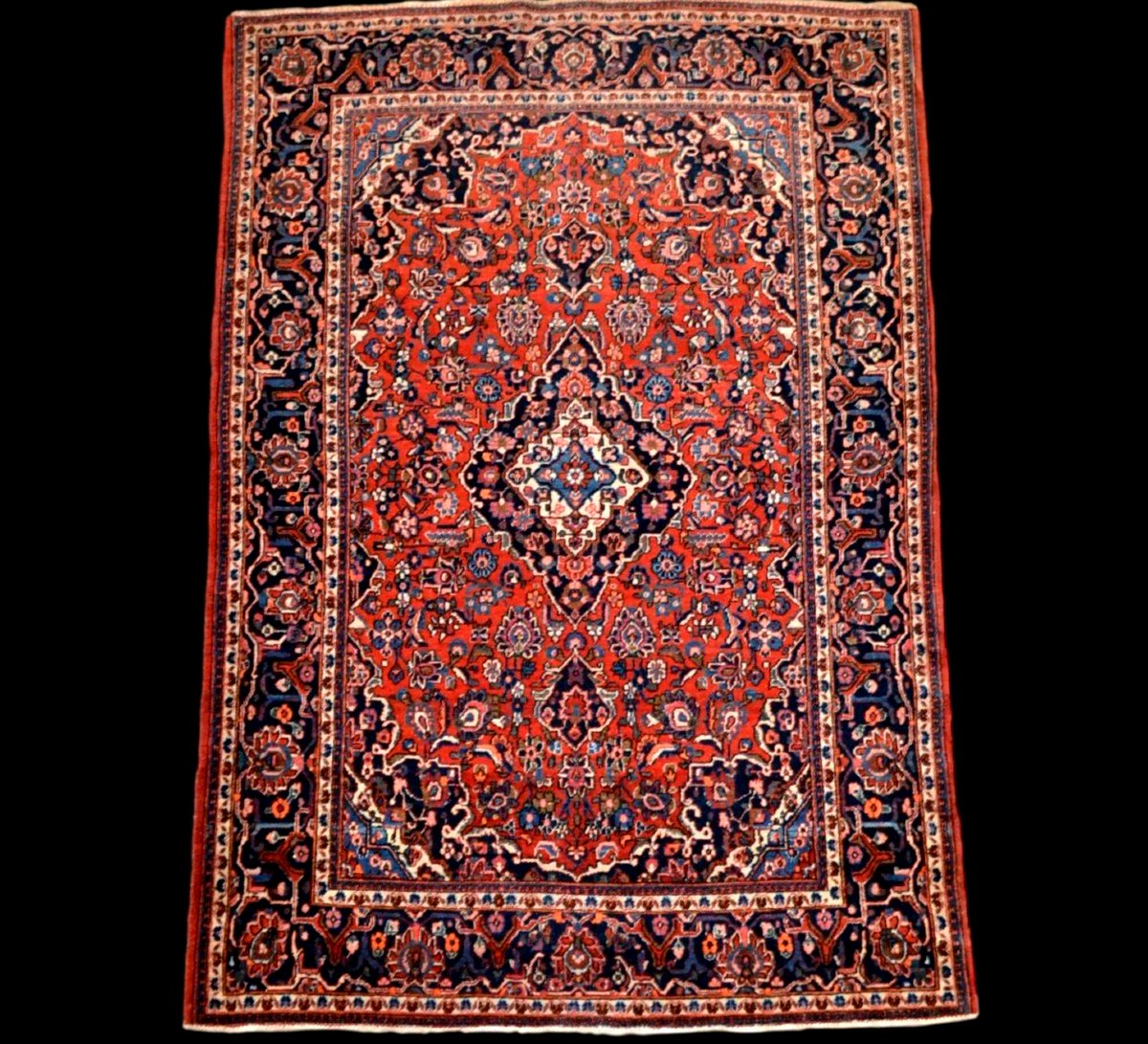 Kashan Rug, 135 X 195 Cm, Hand-knotted Kork Wool, Iran, Early 20th Century, 1930
