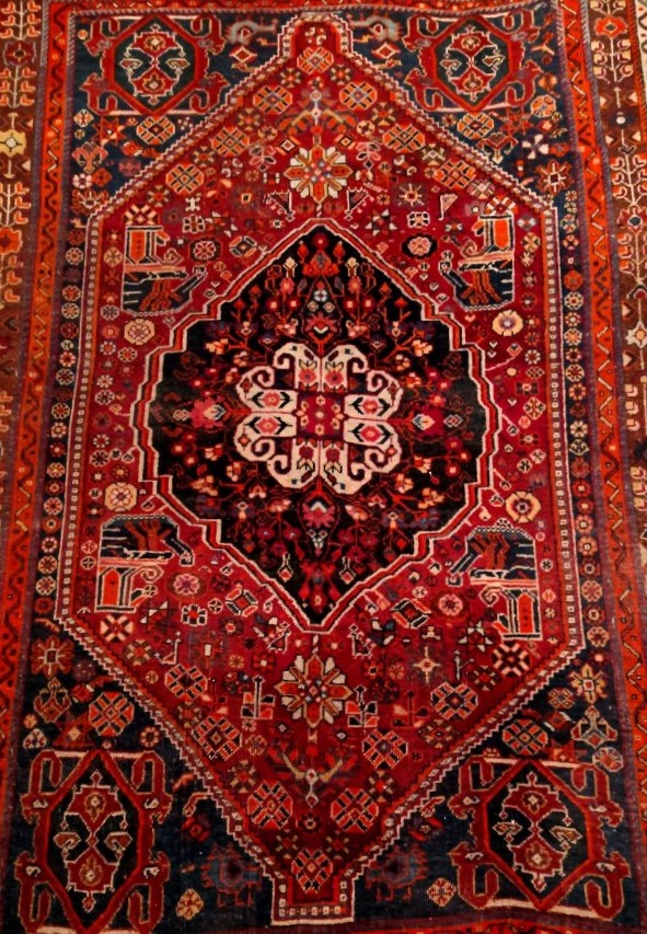 Gashgaïs Rug, 156 X 244 Cm, Hand-knotted Wool On Wool In Iran, Circa 1980, Perfect Condition-photo-5