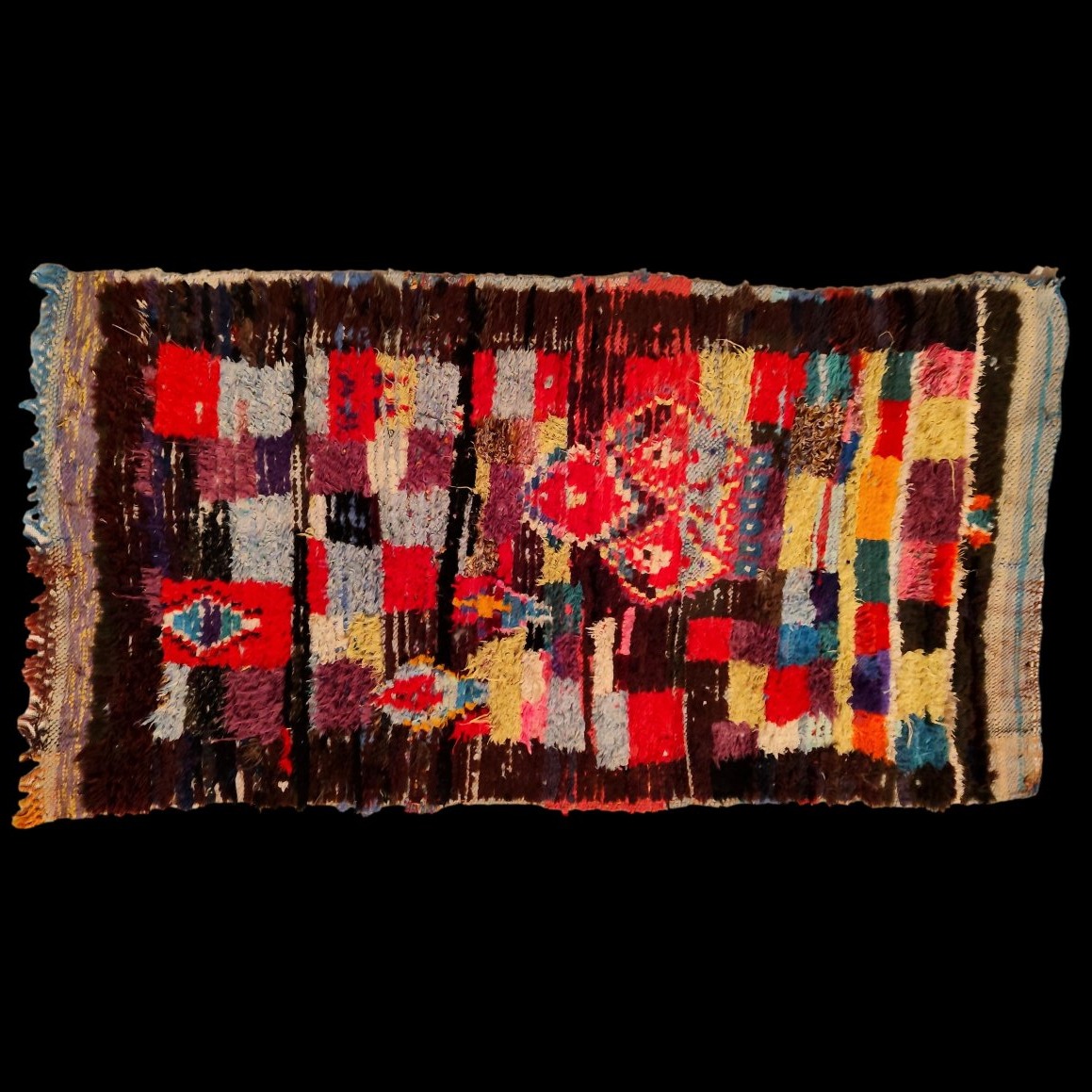 Tapis Boucharouite ancien, 72 x 130 cm, laine & coton, Maroc, 1960 - 1970, collection-photo-2