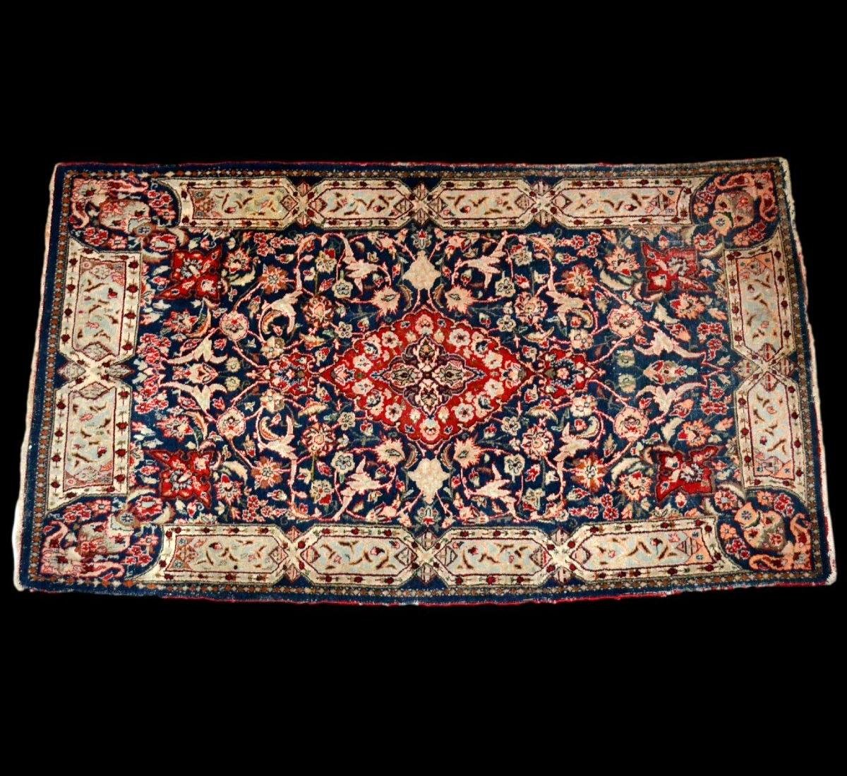 Kashan Carpet, Kadjar, 90 X 163 Cm, Wool & Silk Hand-knotted In Iran, 1880 - 1900, Collection-photo-2