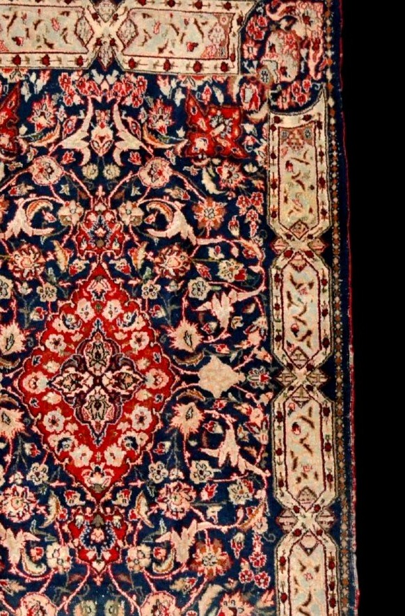 Kashan Carpet, Kadjar, 90 X 163 Cm, Wool & Silk Hand-knotted In Iran, 1880 - 1900, Collection-photo-4