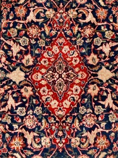 Kashan Carpet, Kadjar, 90 X 163 Cm, Wool & Silk Hand-knotted In Iran, 1880 - 1900, Collection-photo-5