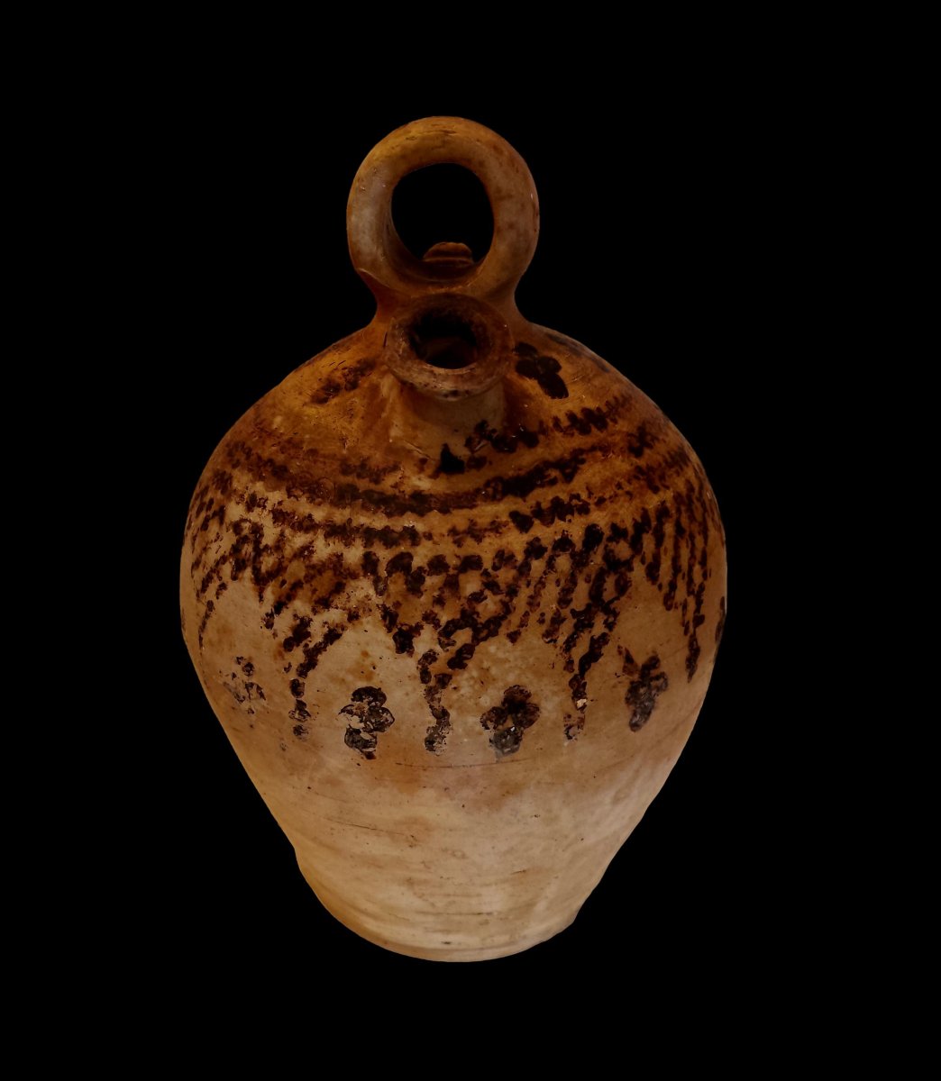 Manganese-painted Earthenware Jug, Berber Art, H 30.5 Cm, Haouz, Morocco 1890–1910, -photo-4