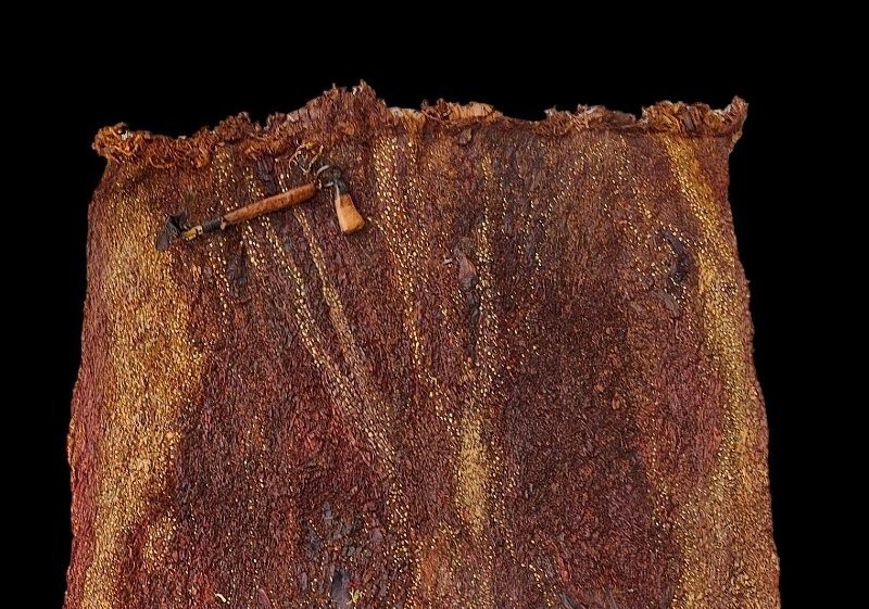 Tapas en paire, Maori, fibres végétales & objets, gri-gri, Nouvelle Zélande, 1960-1970, signés-photo-4