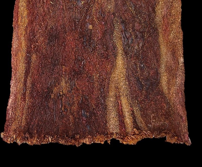 Tapas en paire, Maori, fibres végétales & objets, gri-gri, Nouvelle Zélande, 1960-1970, signés-photo-5