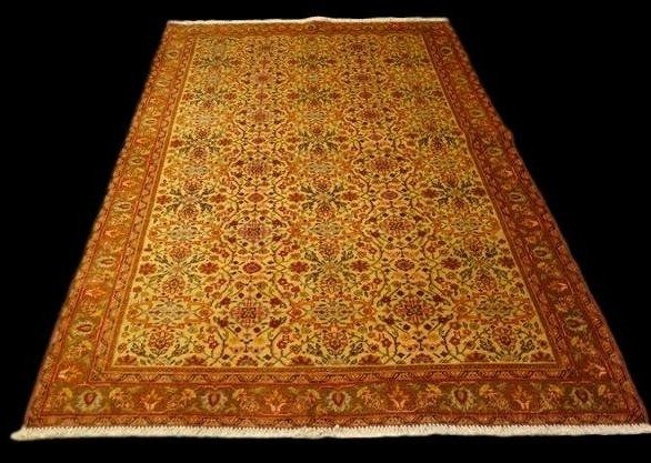 Floral Yazd Rug, 122 X 192 Cm, Hand-knotted Wool, Made In Iran Around 1970–1980, In Very Good Condition-photo-4