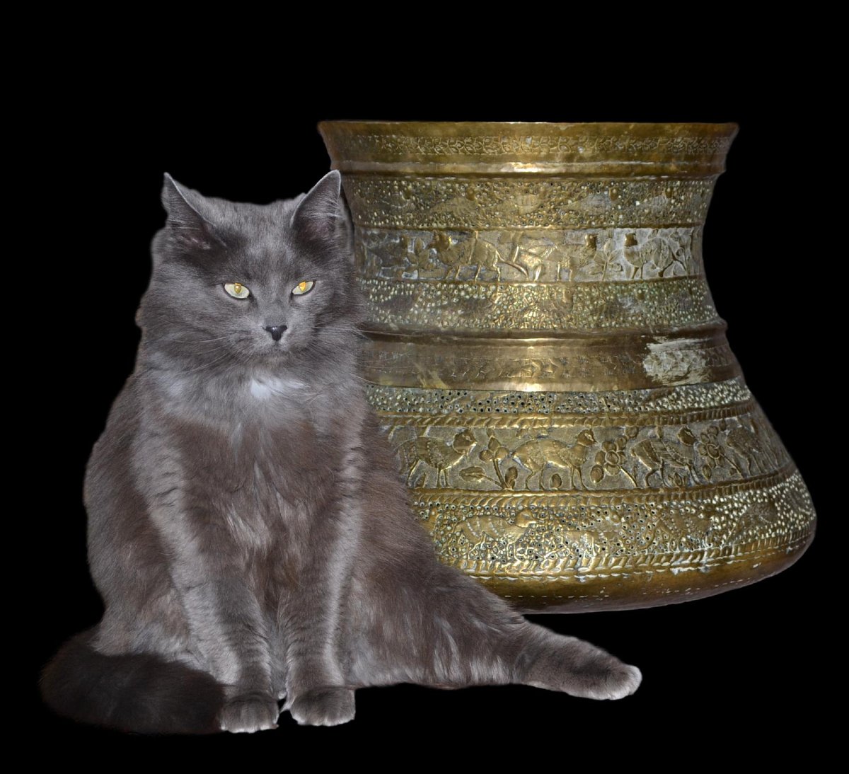 Engraved Bronze Oil Lamp With 7 Spouts, Height 52 Cm, Ritual Object From Nepal, 19th Century-photo-7